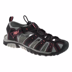 PDQ Womens/Ladies Toggle & Touch Fastening Sports Sandals - 6 UK, Black/Pink