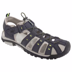 PDQ Mens Toggle & Touch Fastening Synthetic Nubuck Trail Sandals - 11 UK, Navy Blue/Lime