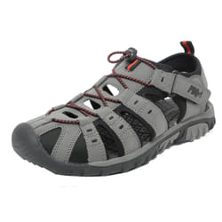 PDQ Mens Toggle & Touch Fastening Synthetic Nubuck Trail Sandals - 7 UK, Grey/Red
