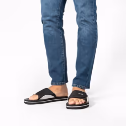 PDQ Mens Surfer Touch Fastening Beach Mule Pool Shoes - 45 EUR, Black/Grey