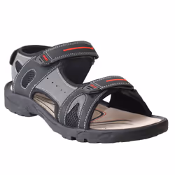 PDQ Mens Triple Touch Fastening Sports Sandals - 9 UK, Black/Grey
