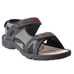 PDQ Mens Triple Touch Fastening Sports Sandals - 12 UK, Black/Grey