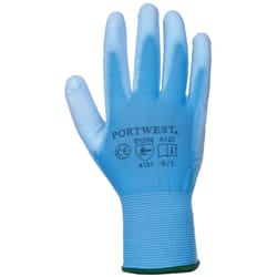 Portwest PU Palm Coated Gloves (A120) / Workwear - M, Blue