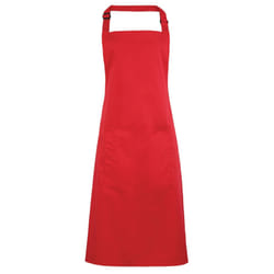 Premier Ladies/Womens Colours Bip Apron With Pocket / Workwear - One Size, Strawberry Red