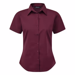 Premier Short Sleeve Poplin Blouse / Plain Work Shirt - 18, Aubergine