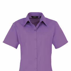 Premier Short Sleeve Poplin Blouse / Plain Work Shirt - 22, Rich Violet