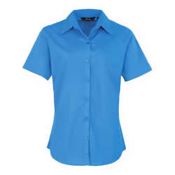 Premier Short Sleeve Poplin Blouse / Plain Work Shirt - 26, Sapphire