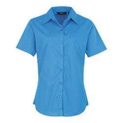 Premier Short Sleeve Poplin Blouse / Plain Work Shirt - 26, Sapphire