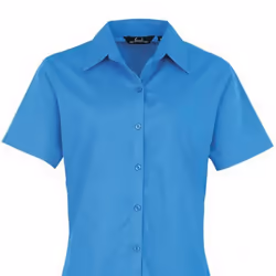 Premier Short Sleeve Poplin Blouse / Plain Work Shirt - 26, Sapphire
