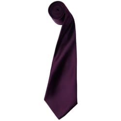 Premier Mens Plain Satin Tie (Narrow Blade) - One Size, Aubergine