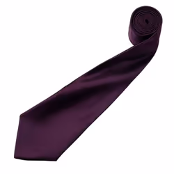 Premier Mens Plain Satin Tie (Narrow Blade) - One Size, Aubergine