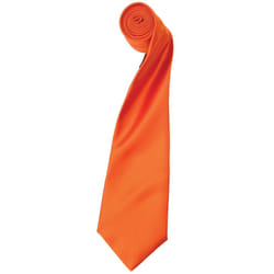 Premier Mens Plain Satin Tie (Narrow Blade) - One Size, Terracotta