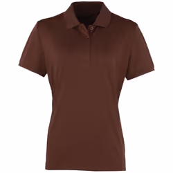 Premier Womens/Ladies Coolchecker Short Sleeve Pique Polo T-Shirt - M, Brown