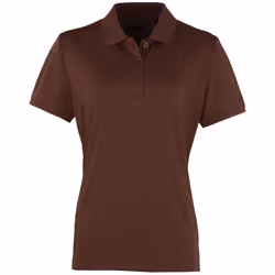 Premier Womens/Ladies Coolchecker Short Sleeve Pique Polo T-Shirt - S, Brown