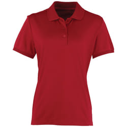 Premier Womens/Ladies Coolchecker Short Sleeve Pique Polo T-Shirt - M, Burgundy