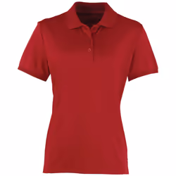 Premier Womens/Ladies Coolchecker Short Sleeve Pique Polo T-Shirt - S, Burgundy