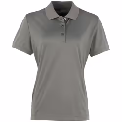 Premier Womens/Ladies Coolchecker Short Sleeve Pique Polo T-Shirt - M, Dark Grey
