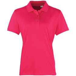 Premier Womens/Ladies Coolchecker Short Sleeve Pique Polo T-Shirt - 2XL, Hot Pink