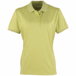 Premier Womens/Ladies Coolchecker Short Sleeve Pique Polo T-Shirt - L, Lime