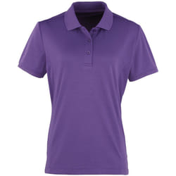 Premier Womens/Ladies Coolchecker Short Sleeve Pique Polo T-Shirt - L, Purple