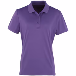 Premier Womens/Ladies Coolchecker Short Sleeve Pique Polo T-Shirt - XL, Purple