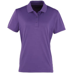 Premier Womens/Ladies Coolchecker Short Sleeve Pique Polo T-Shirt - XL, Purple