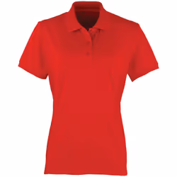 Premier Womens/Ladies Coolchecker Short Sleeve Pique Polo T-Shirt - M, Red