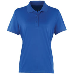 Premier Womens/Ladies Coolchecker Short Sleeve Pique Polo T-Shirt - L, Royal