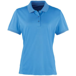 Premier Womens/Ladies Coolchecker Short Sleeve Pique Polo T-Shirt - M, Sapphire
