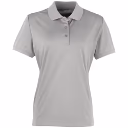 Premier Womens/Ladies Coolchecker Short Sleeve Pique Polo T-Shirt - 2XL, Silver