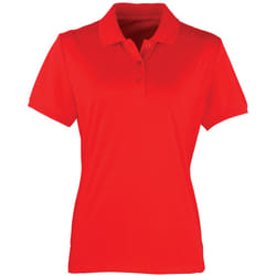 Premier Womens/Ladies Coolchecker Short Sleeve Pique Polo T-Shirt - 2XL, Strawberry Red