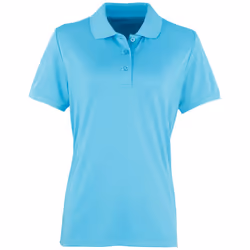 Premier Womens/Ladies Coolchecker Short Sleeve Pique Polo T-Shirt - 2XL, Turquoise