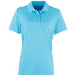 Premier Womens/Ladies Coolchecker Short Sleeve Pique Polo T-Shirt - L, Turquoise