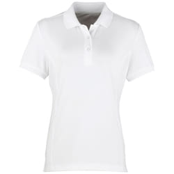 Premier Womens/Ladies Coolchecker Short Sleeve Pique Polo T-Shirt - XS, White