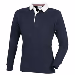 Front Row Mens Premium Long Sleeve Rugby Shirt/Top - XS, Navy