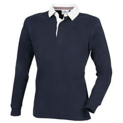 Front Row Mens Premium Long Sleeve Rugby Shirt/Top - XS, Navy