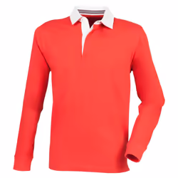 Front Row Mens Premium Long Sleeve Rugby Shirt/Top - XS, Red