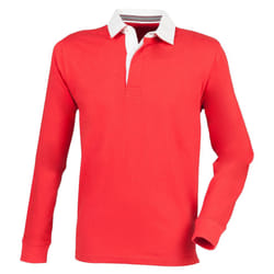 Front Row Mens Premium Long Sleeve Rugby Shirt/Top - XS, Red