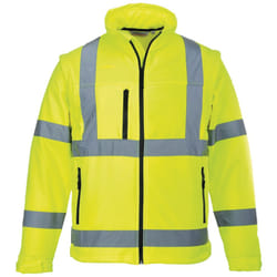 Portwest Unisex Hi-Vis Safety Softshell Jacket - S, Yellow