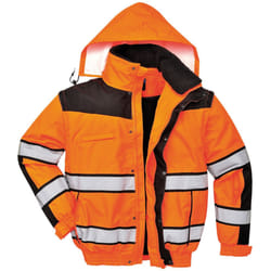Portwest Mens High Visibility Classic All Weather Bomber Jacket - XL, Orange/ Black