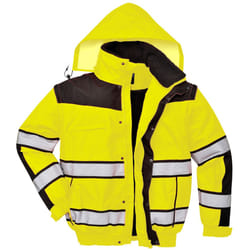 Portwest Mens High Visibility Classic All Weather Bomber Jacket - S, Yellow/ Black