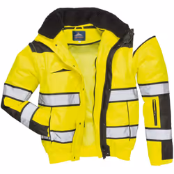 Portwest Mens High Visibility Classic All Weather Bomber Jacket - S, Yellow/ Black
