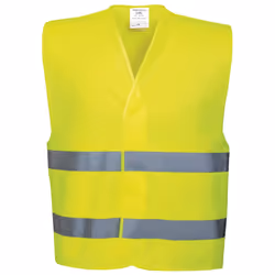 Portwest Unisex High Visibility Two Band Safety Work Vest - 4XL5, Yellow