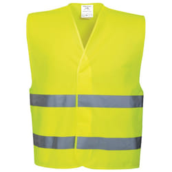 Portwest Unisex High Visibility Two Band Safety Work Vest - 4XL5, Yellow