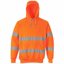 Portwest Unisex Hi-Vis Safety Hooded Sweatshirt / Hoodie - XL, Orange