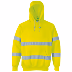 Portwest Unisex Hi-Vis Safety Hooded Sweatshirt / Hoodie - XL, Yellow