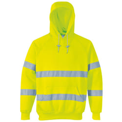 Portwest Unisex Hi-Vis Safety Hooded Sweatshirt / Hoodie - XL, Yellow