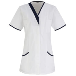 Premier Womens/Ladies Daisy Healthcare Work Tunic - 24UK, White/ Navy