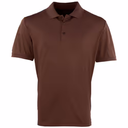 Premier Mens Coolchecker Pique Short Sleeve Polo T-Shirt - 2XL, Brown