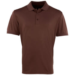 Premier Mens Coolchecker Pique Short Sleeve Polo T-Shirt - 2XL, Brown